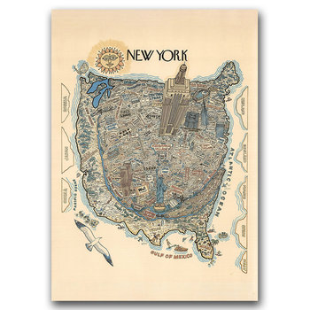 Plakat w stylu vintage na płótnie Nowy Jork A2 - Vintageposteria