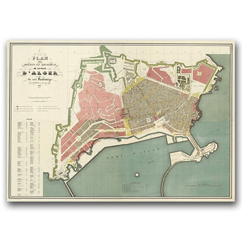 Plakat w stylu vintage Stara mapa Alger A2 - Vintageposteria