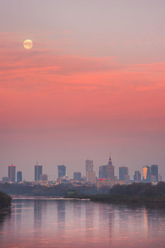 Plakat, Warszawa Zachodzący księżyc, 59,4x84,1 cm - reinders