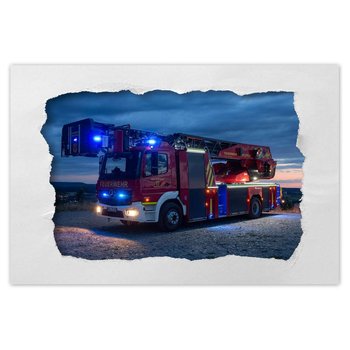 Plakat Wóz strażacki na sygnale, 90x60 cm - ZeSmakiem