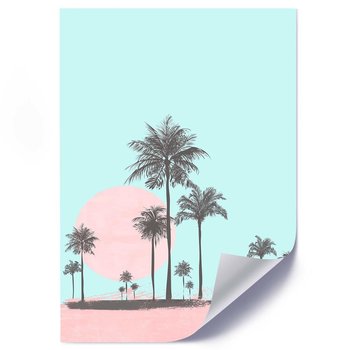 Plakat, Zachód słońca i palmy - 70x100 - Feeby