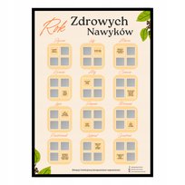 Plakat Zdrapka - ROK ZDROWYCH NAWYKÓW. Postanowienia noworoczne. Prezent.
