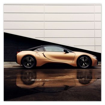Plakat Złote BMW Samochód Auto, 100x100 cm - ZeSmakiem