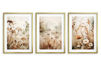 Plakaty Boho Złota ramka Obrazy na ścianę do salonu sypialni Kwiaty polne