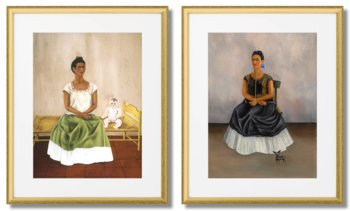Plakaty , Frida Kahlo Z Lalką I Z Nagim Meksykańskim Psem - DEKORAMA