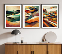 Plakaty Góry Jesienny Pejzaż Ilustracja Zestaw 50x70cm
