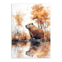 Plakaty na ścianę KAPIBARA Dekoracje jesienne Plakat Las Jesień 50x70