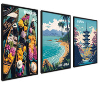 Plakaty Obrazy Vintage Bangkok Sri Lanka Japonia 30x40cm