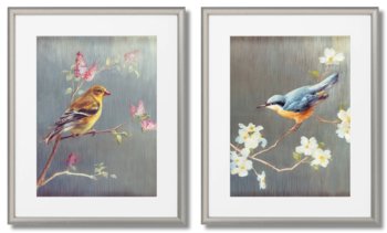 Plakaty Ptaszki Na Kwitnących Gałęziach - DEKORAMA