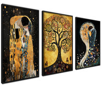 Plakaty Reprodukcje Gustav Klimt Pocałunek Drzewo Życia Zestaw 50x70cm