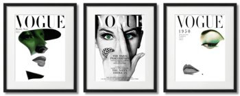 Plakaty Vogue, Okładki Biało - Zielone - DEKORAMA