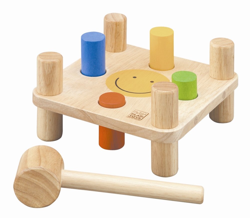 Plan Toys, plansza z kołkami i młotkiem