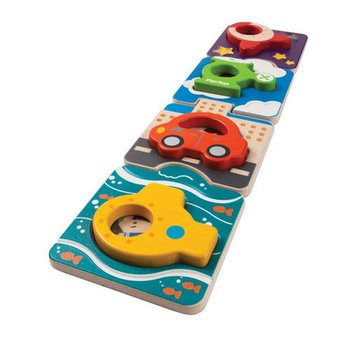 Plan Toys, puzzle drewniane Pojazdy - Plan Toys
