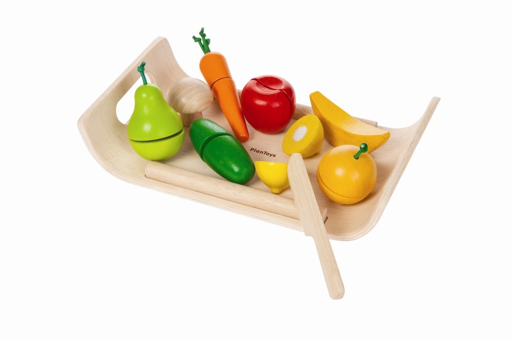 Plan Toys, Warzywa i owoce na tacy, zestaw