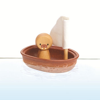 Plan Toys, zabawka do kąpieli Żaglówka z lwem morskim - Plan Toys