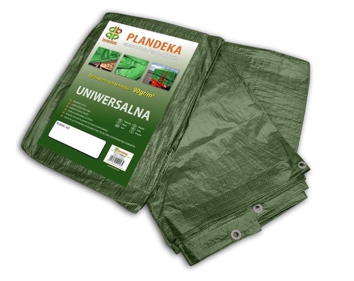Plandeka wzmocniona zielona BRADAS, 90g 8*12m