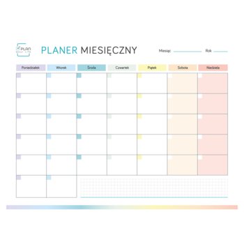 PLANER MAGNETYCZNY MIESIĘCZNY 40x30 + Marker - Plan your life