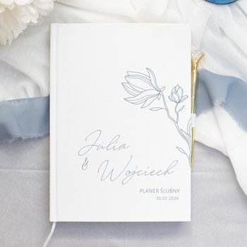 PLANER ślubny z personalizacją estetyczny organizer dla Panny Młodej Dusty Blue - slubnezakupy.pl