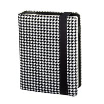 Planner dzienny kalendarz uniwersalny premium czarno-biały A5 z wymiennym wkładem zapięcie na gumkę Modena