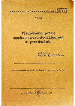 Planowanie Pracy Wychowawczo Dydaktycznej W Przedszkolu - Uniwersytet ...