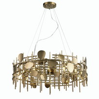 Plaquita - nowoczesny żyrandol złoty 60cm
