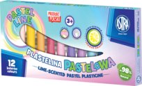 Plastelina 12 kolorów pastelowa o zapachu limonki