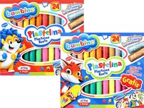 Plastelina Bambino 24 Kolory + Podkładka Gratis Szkolna Elastyczna Okrągła