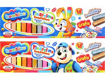 Plastelina Kwadratowa Bambino Szkolna Elastyczna 18 Kolorów + Podkładka - Bambino