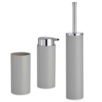 Plastikowe akcesoria do łazienki ze srebrnymi uchwytami, 3 elementy - BERILO