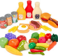 Plastikowe Warzywa Owoce Zakupy Spożywcze Do Kuchni Duży Zestaw Zabawa W Sklep 44 El. Casdon Casdon