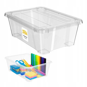 PLASTIKOWY POJEMNIK 10L Pudełko z Pokrywą Zamykany Organizer Pudło do Domu - inna (Inny)