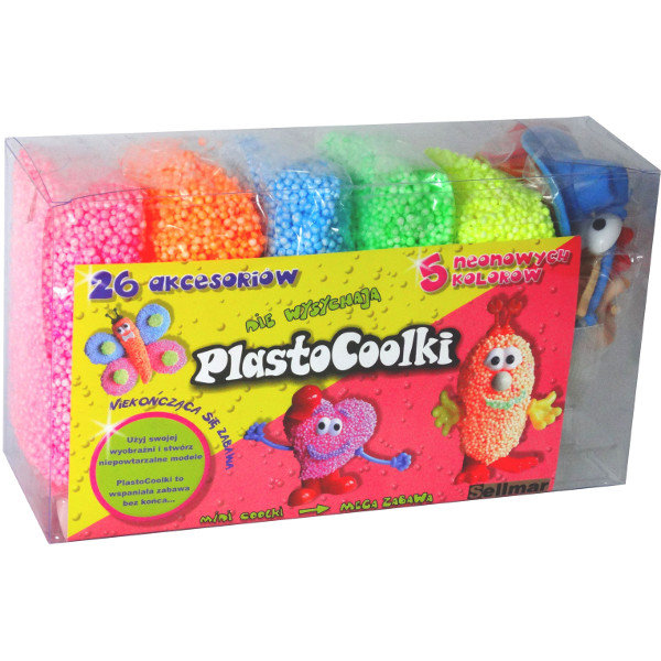 PlastoCoolki neonowe, akcesoria, 5 kolorów