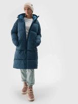 Płaszcz damski zimowy puchowy długi parka 4F 4FWAW24TDJAF475-46S Zielony 4F