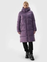 Płaszcz Damski Zimowy Puchowy Długi Parka 4F 4Fwaw24Tdjaf475-50S Fioletowy 4F