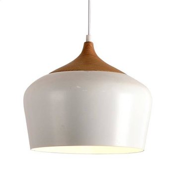 Platinet Pendant Lamp Reja P150322-L E27 Metal White+Wood 35X26 [44031] - PLATINET