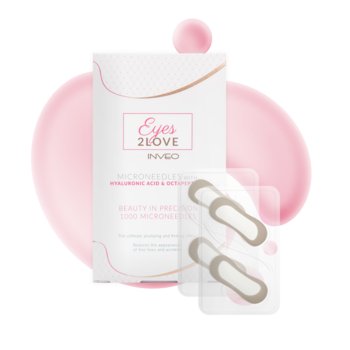 Płatki pod oczy z mikroigiełkami kwasu hialuronowego i oktopeptydów Eyes2Love - 2 komplety - Inveo
