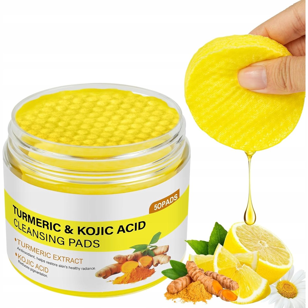 Empik Płatki z Kurkumą Kwas Kojowy Złuszczające Oczyszczające Rozjaśniające 50szt