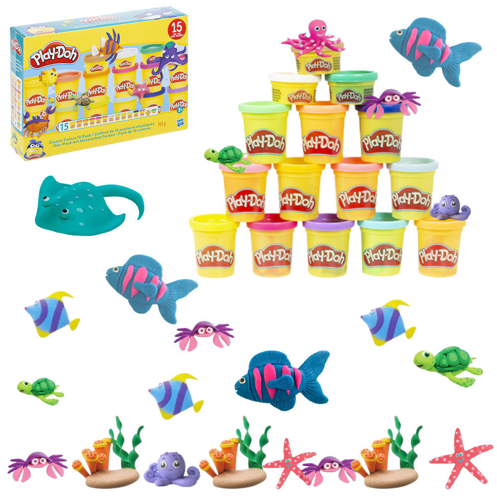 Zdjęcia - Kreatywność i rękodzieło Play-Doh Ciastolina Tuby 15-pack Podwodny Świat F8150 