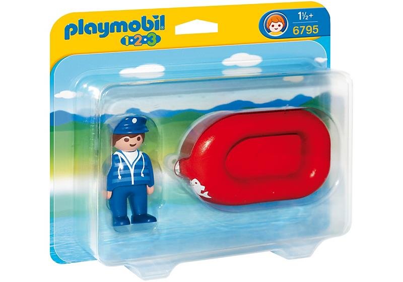Playmobil 1.2.3, figurki Ludzik z łódką, 6795