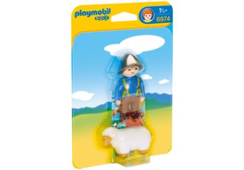Playmobil 1.2.3, figurki Owczarz z owieczką, 6974  - Playmobil