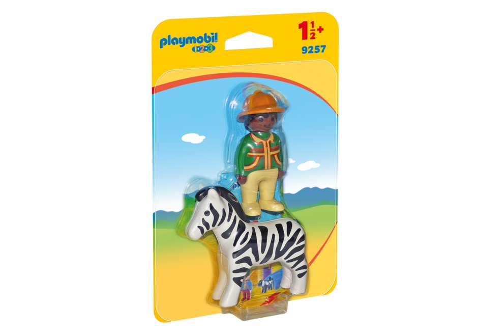 Playmobil 1.2.3, figurki Strażnik z zebrą, 9257