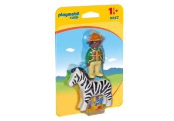 Playmobil 1.2.3, figurki Strażnik z zebrą, 9257 - Playmobil