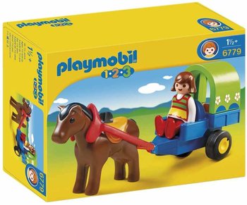 Playmobil 1.2.3, klocki Kolorowy zaprzęg koni, 6779 - Playmobil