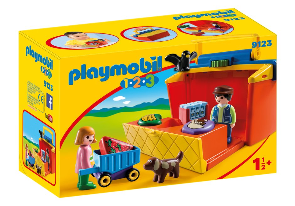 Playmobil 1.2.3, klocki Przenośny stragan, 9123