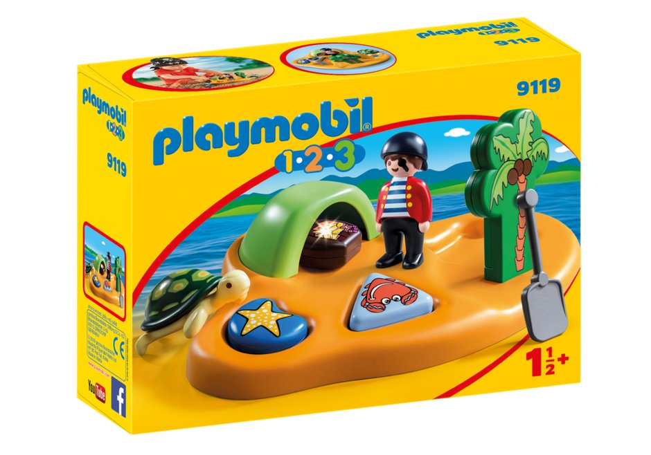 Фото - Конструктор Playmobil 1.2.3, klocki Wyspa piracka, 9119 