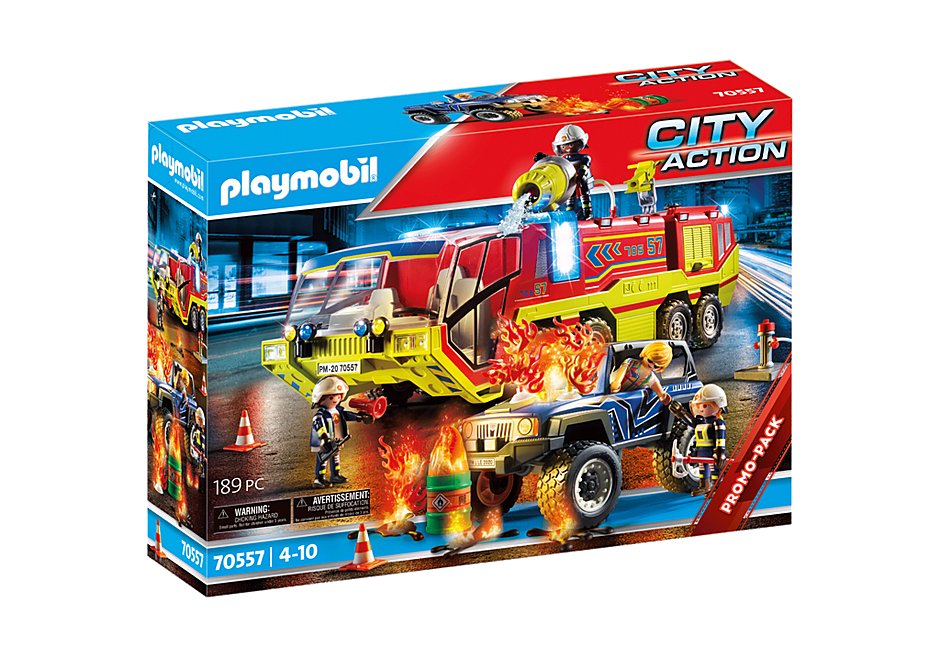 Zdjęcia - Klocki Playmobil , Akcja Straży Pożarnej Z Pojazdem Gaśniczym 70557 4+ 