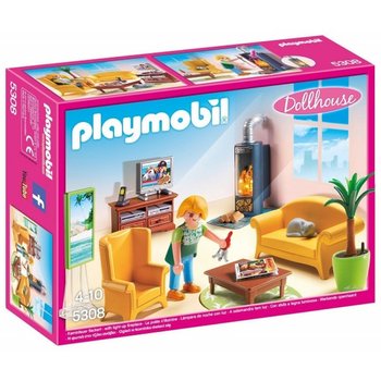 Playmobil Dollhouse, klocki Pokój dzienny z kominkiem, 5308 - Playmobil