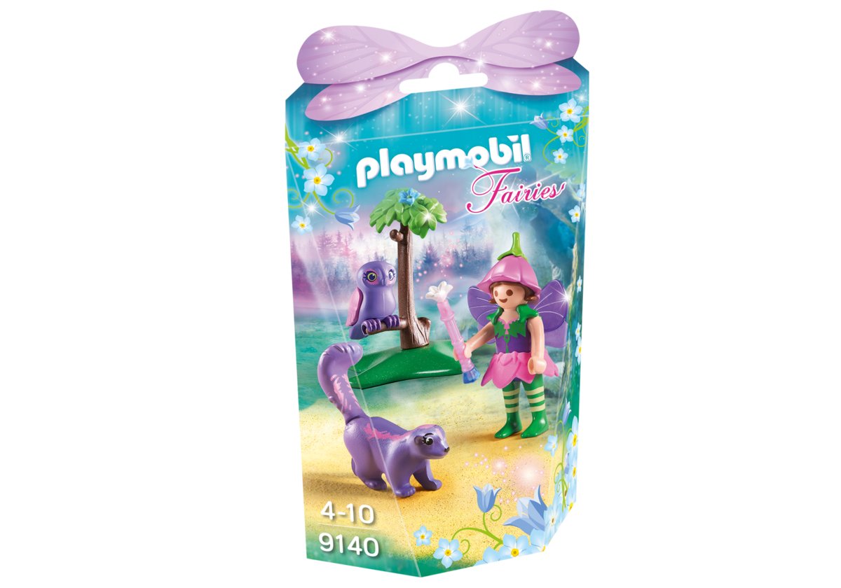 Playmobil Fairies, klocki Mała wróżka z sową i skunksem, 9140
