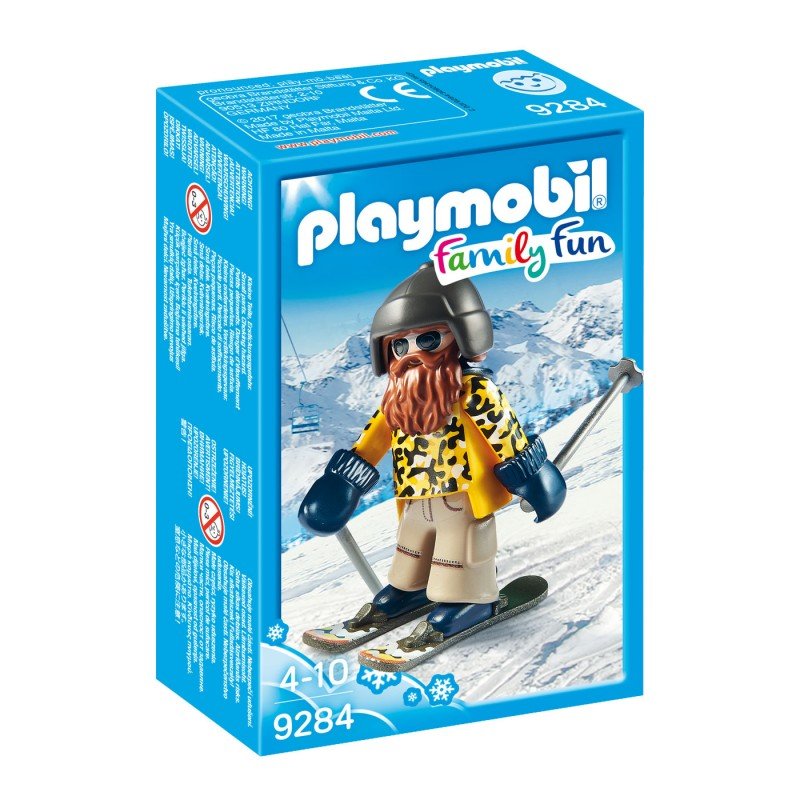 Playmobil Family Fun, klocki Narciarz na nartach snowblade, 9284