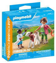 Playmobil, Gospodyni wiejska z dzieckiem i cielakiem 71803, klocki